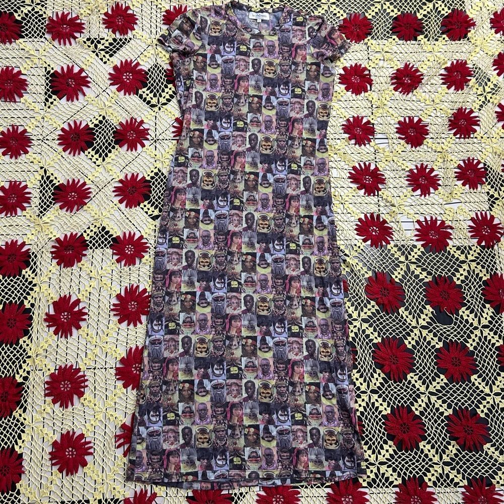 Vintage rare le chateau Y2k around the world faces maxi dress L
